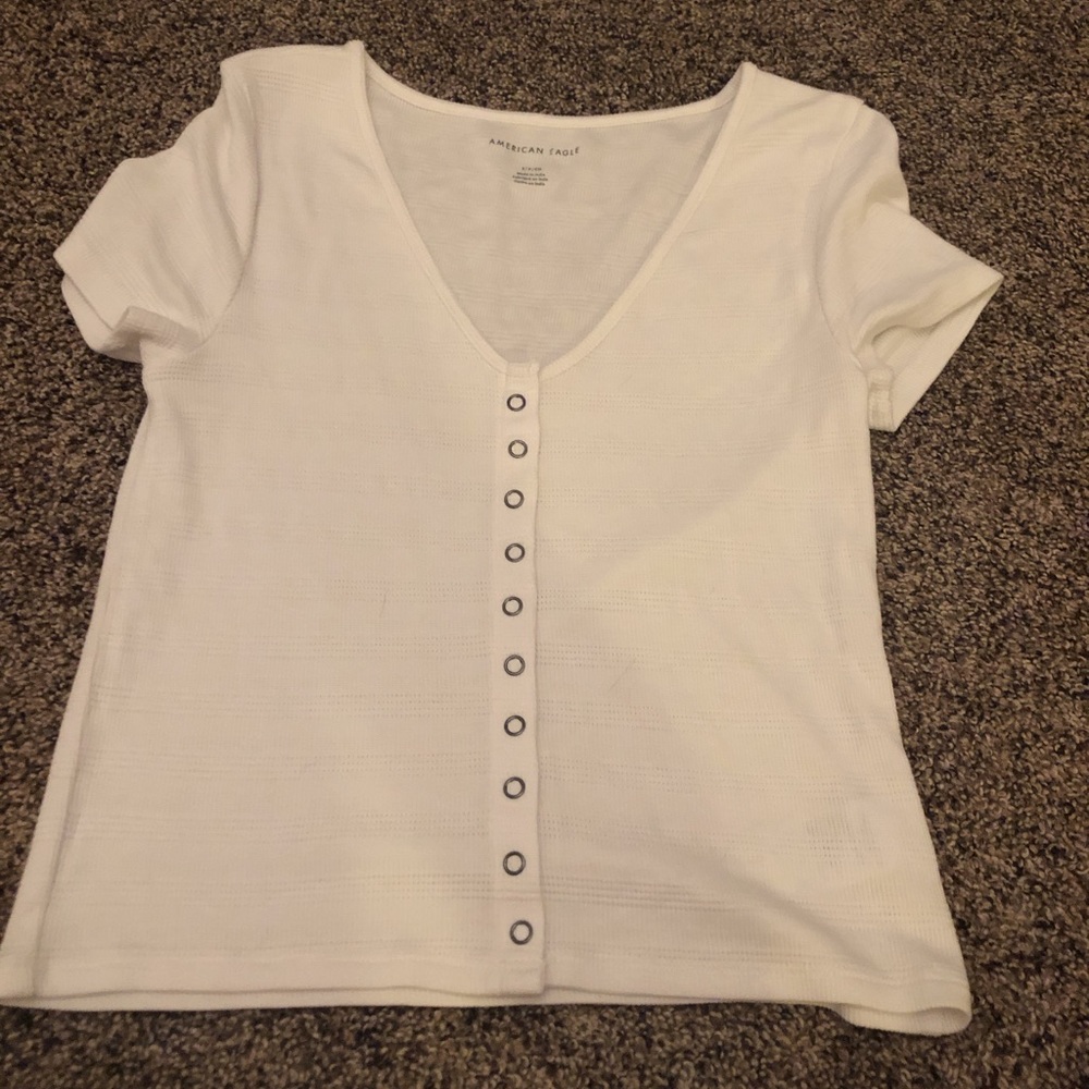 American Eagle white button up